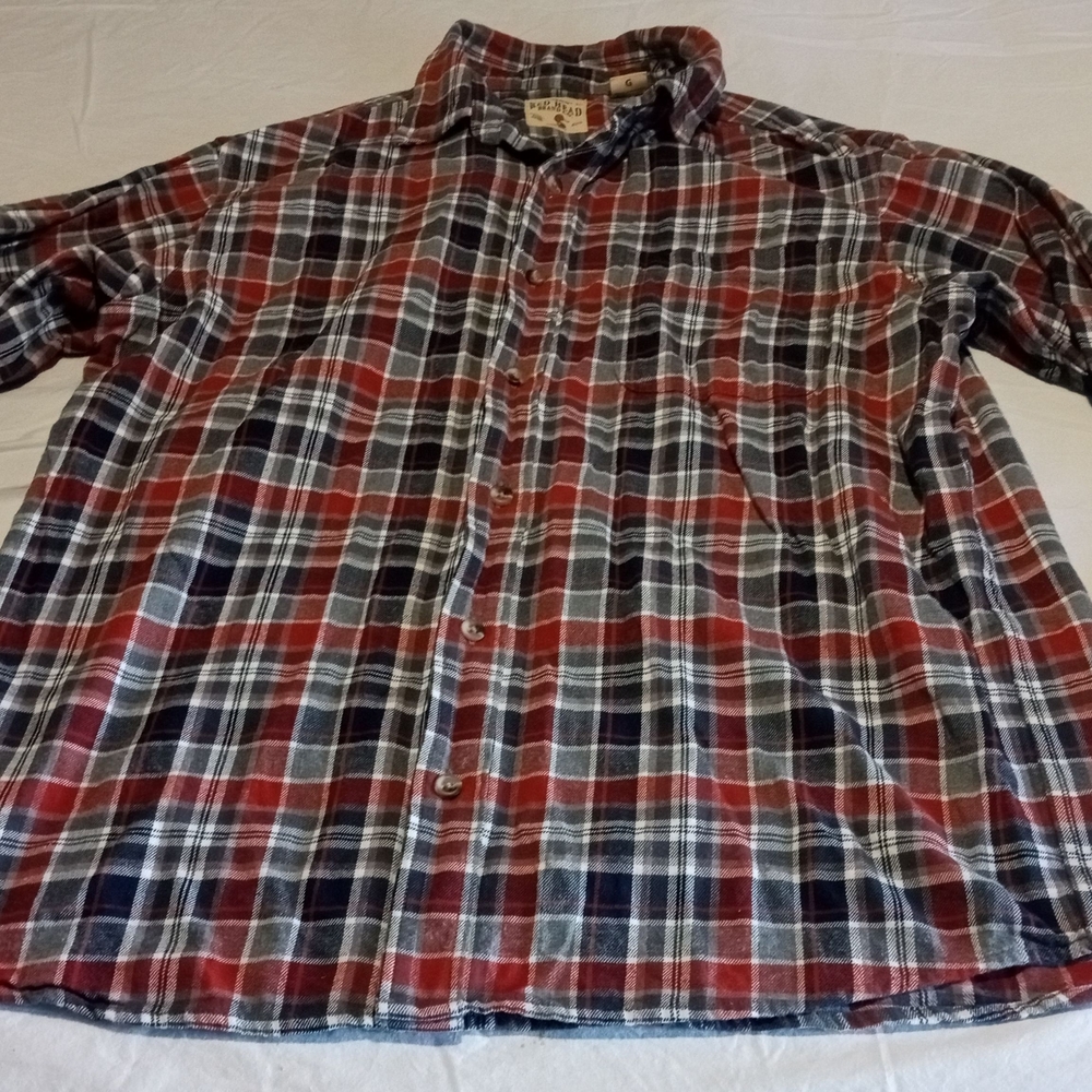 Bass Pro Shops Red and Blue Plaid Button-Down Shirt